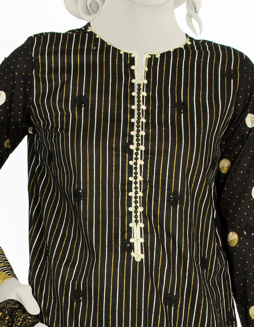 BLACK 3PC STITCHED | JLAWN-S-US-22-065/S TEHZEEB - Image 3