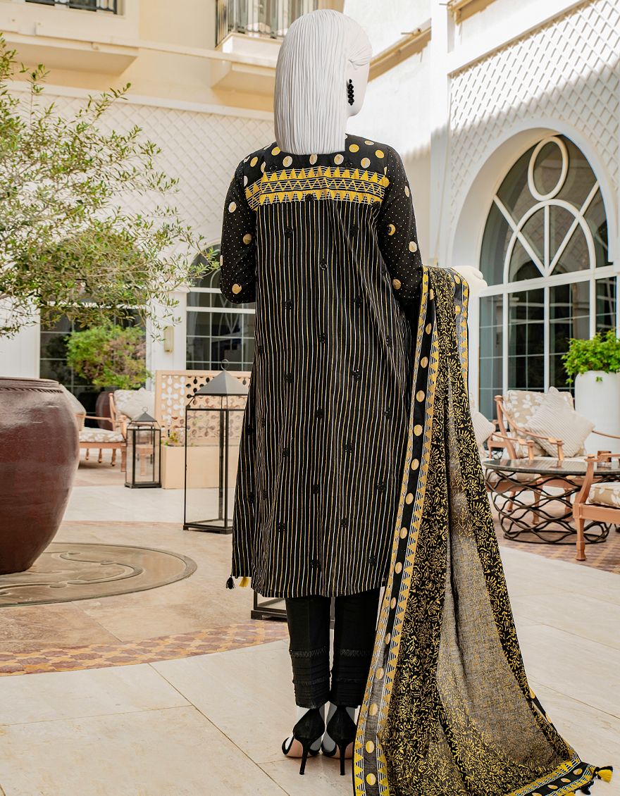 BLACK LAWN 3PC UNSTITCHED | JLAWN-S-US-22-065 TEHZEEB - Image 2
