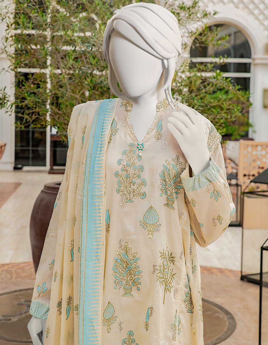 OFF WHITE LAWN 3PC UNSTITCHED | JLAWN-S-US-22-066 ANDAZ - Image 2