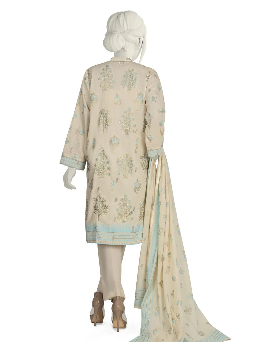 OFF WHITE LAWN 3PC STITCHED | JLAWN-S-US-22-066/S ANDAZ - Image 2