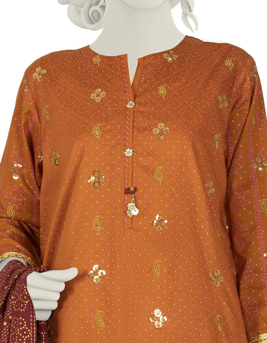 RUST 3PC STITCHED | JLAWN-S-US-22-067/S RIWAYAT - Image 2