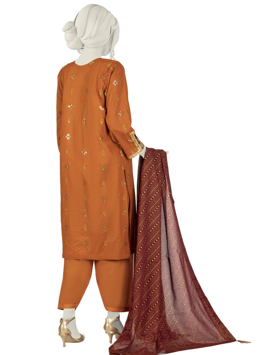 RUST 3PC STITCHED | JLAWN-S-US-22-067/S RIWAYAT - Image 3