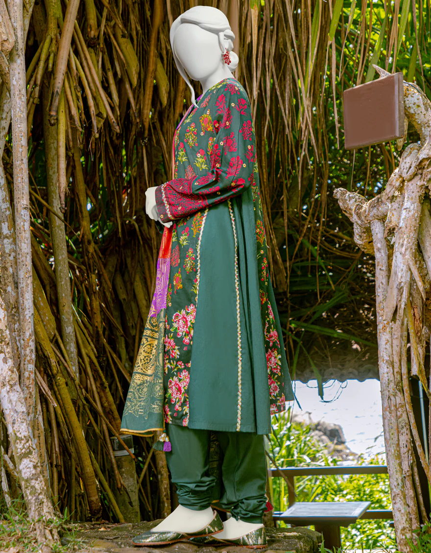 GREEN LAWN 3PC UNSTITCHED | JLAWN-S-US-22-068 HIRAYA - Image 4