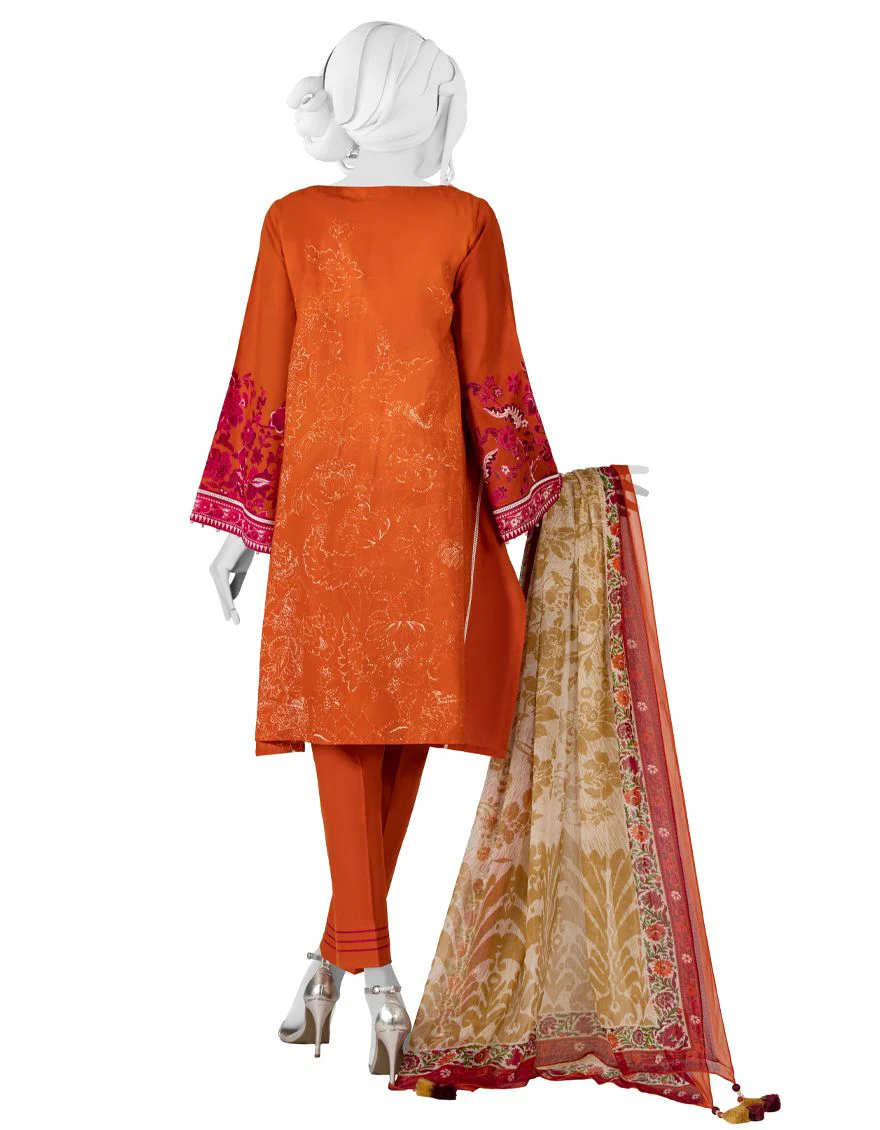 ORANGE 3PC UNSTITCHED | JLAWN-S-US-22-069 REN - Image 2