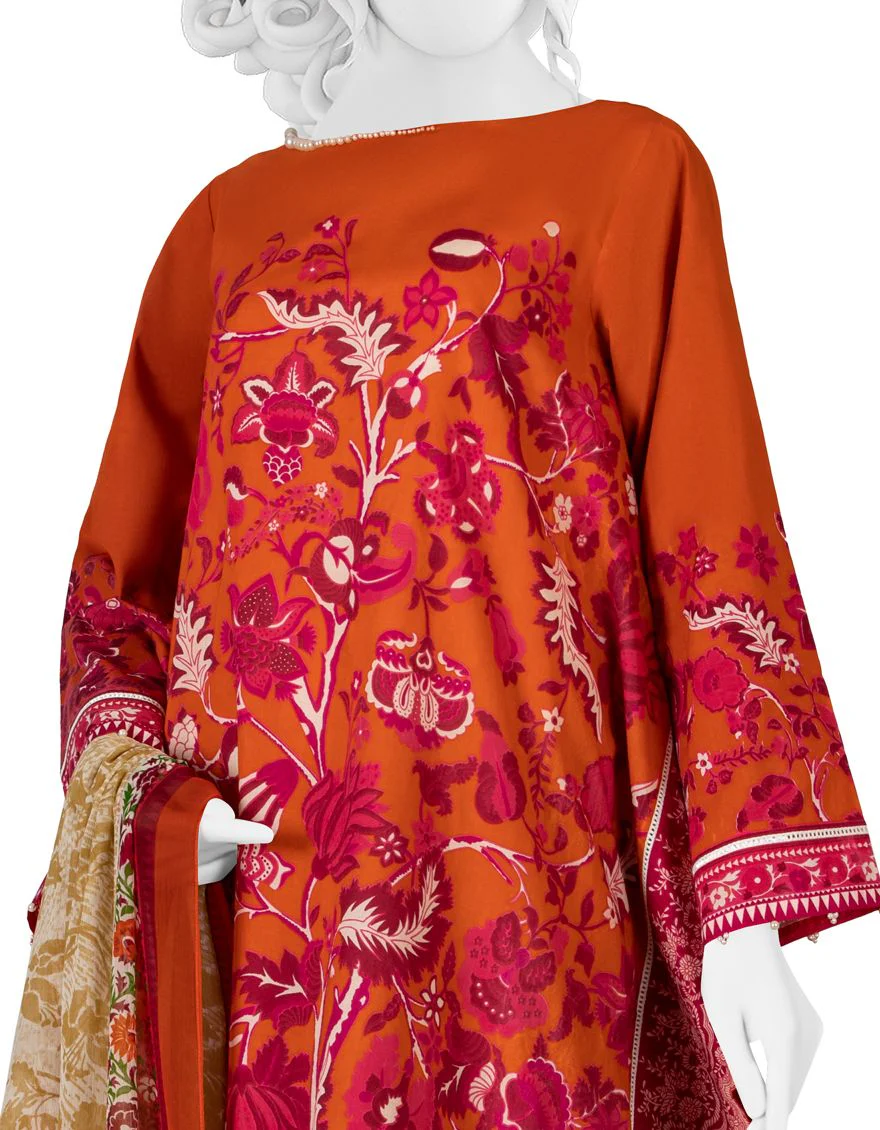 ORANGE 3PC UNSTITCHED | JLAWN-S-US-22-069 REN - Image 3