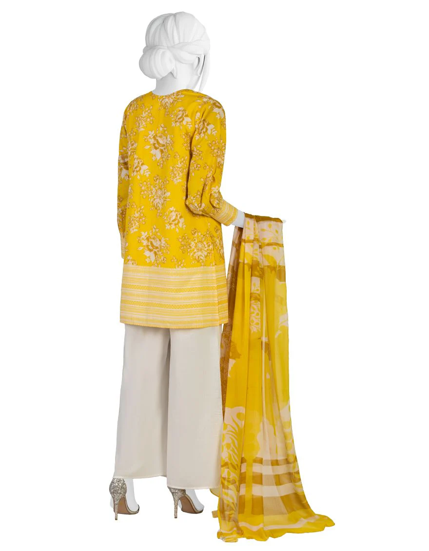 YELLOW 3PC UNSTITCHED | JLAWN-S-US-22-070 RIKU - Image 2