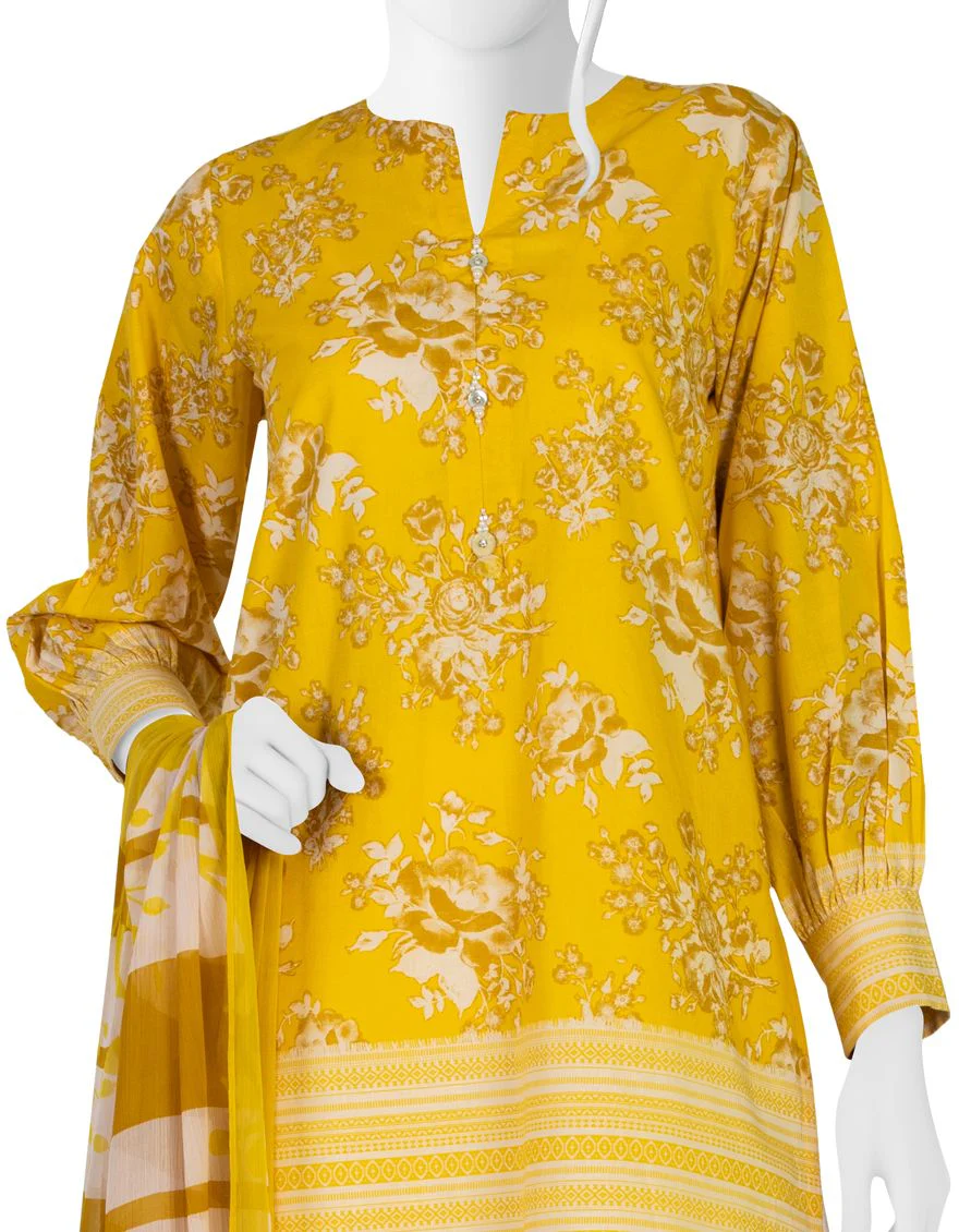 YELLOW 3PC UNSTITCHED | JLAWN-S-US-22-070 RIKU - Image 3