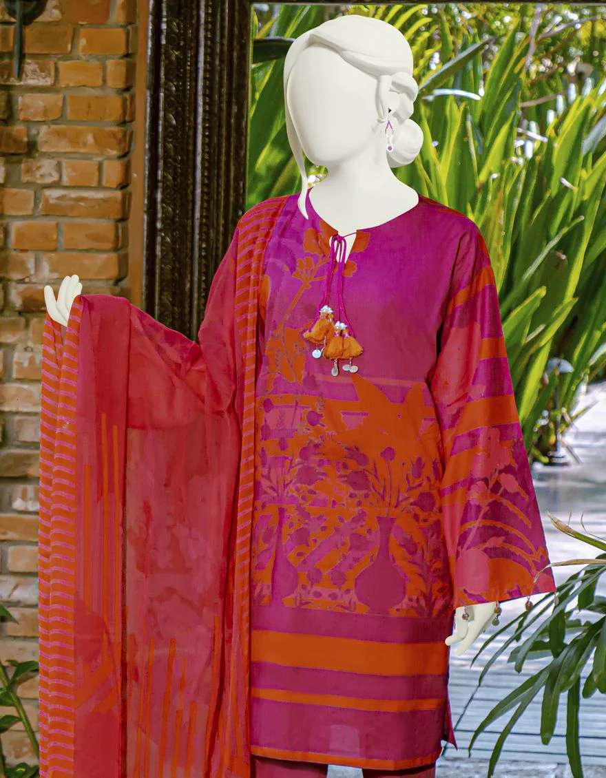 MAROON 3PC UNSTITCHED | JLAWN-S-US-22-071 SOUTA - Image 3