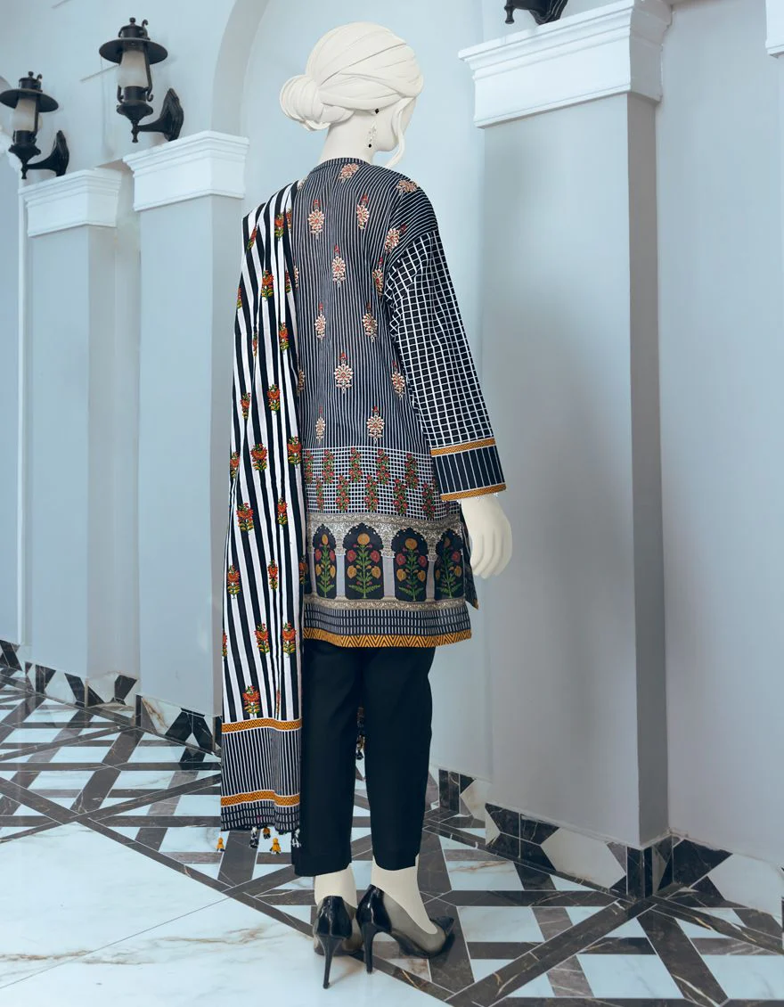 BLACK 3PC UNSTITCHED | JLAWN-S-US-22-092 KHWABEEDA - Image 3