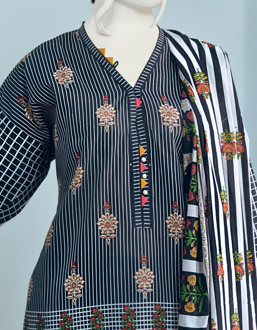 BLACK 3PC UNSTITCHED | JLAWN-S-US-22-092 KHWABEEDA - Image 5