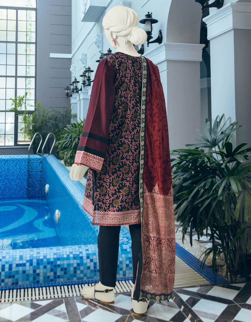 BLACK-PINK 3PC UNSTITCHED | JLAWN-S-US-22-094 CHAMKERI - Image 2