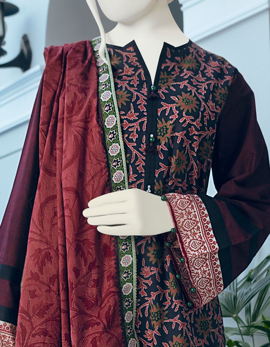 BLACK-PINK 3PC UNSTITCHED | JLAWN-S-US-22-094 CHAMKERI - Image 3