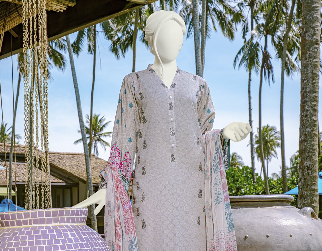 PINK 3PC UNSTITCHED | JLAWN-S-US-22-114 ETHNIC IND. - Image 2