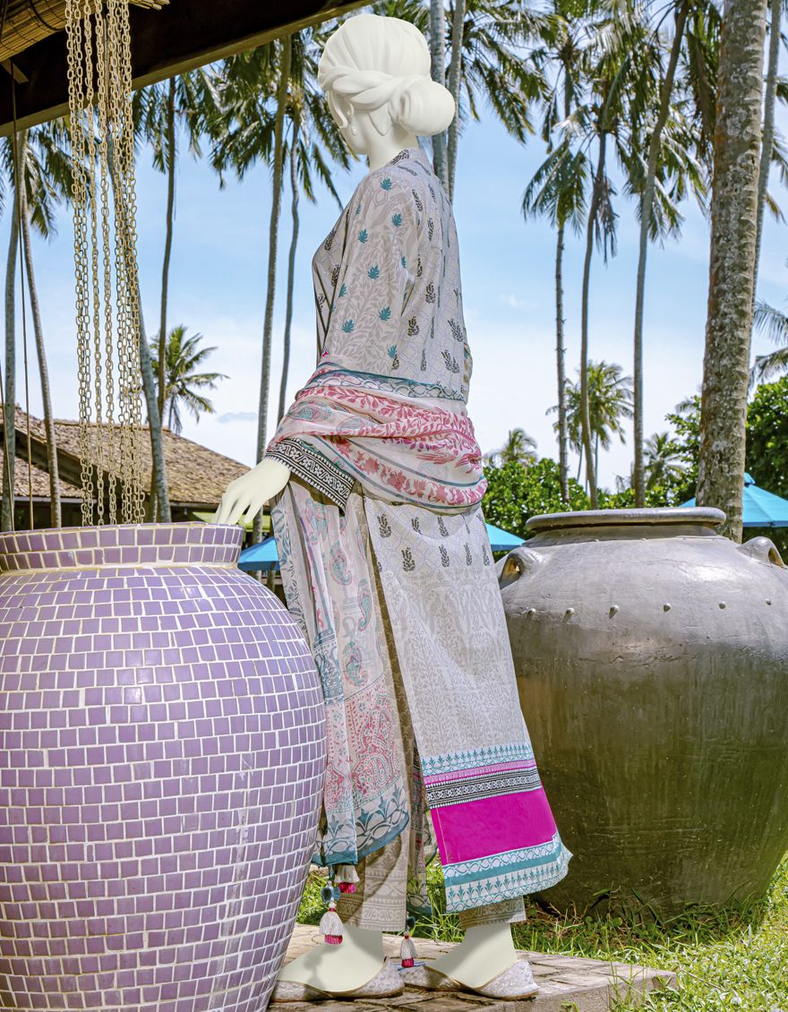 PINK 3PC UNSTITCHED | JLAWN-S-US-22-114 ETHNIC IND. - Image 3