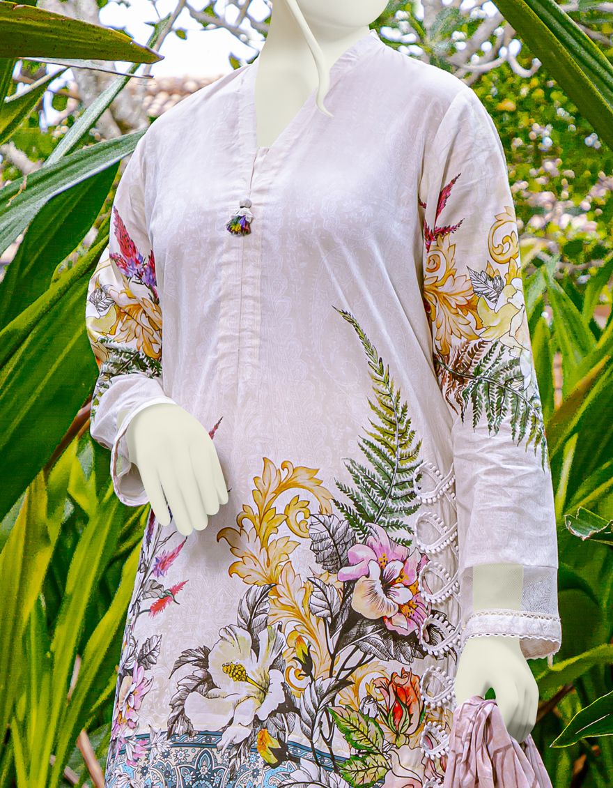 OFF WHITE 3PC UNSTITCHED | JLAWN-S-US-22-119 SPRING - Image 3
