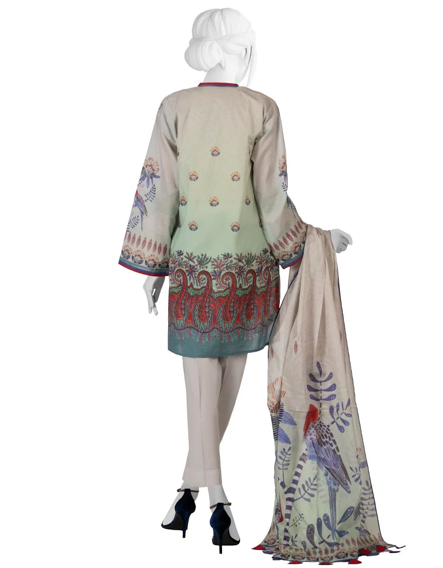 ASH GREY 3PC UNSTITCHED | JLAWN-S-US-22-120 BUKET - Image 2