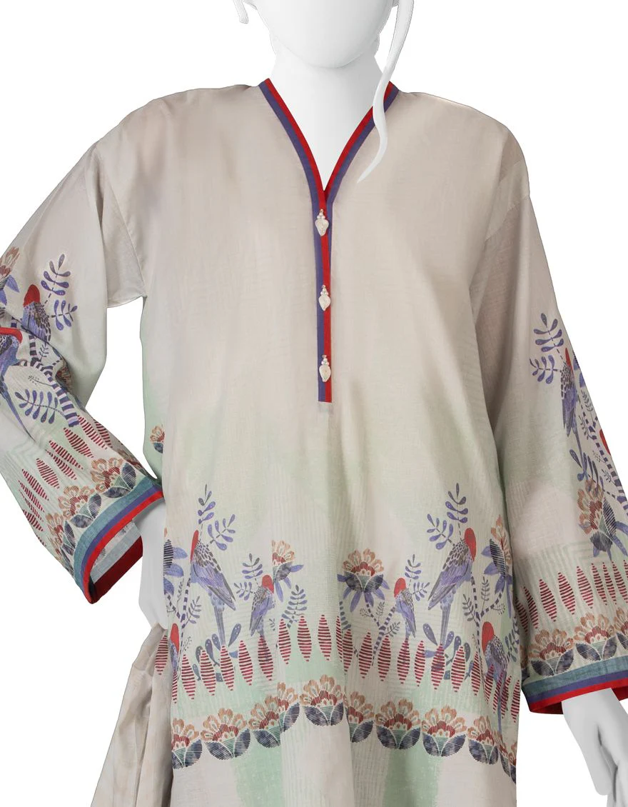 ASH GREY 3PC UNSTITCHED | JLAWN-S-US-22-120 BUKET - Image 3