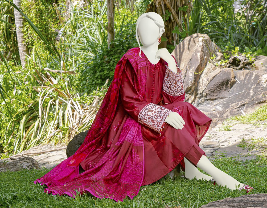MAROON 3PC UNSTITCHED | JLAWN-S-US-22-131 MUYI - Image 4