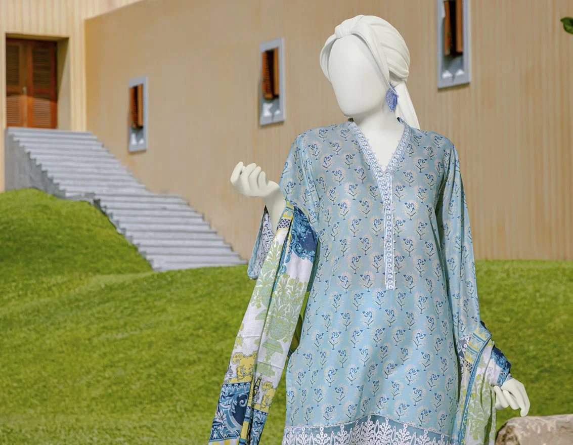 BLUE-YELLOW LAWN 3PC UNSTITCHED | JLAWN-S-US-22-132 ZERIC - Image 2