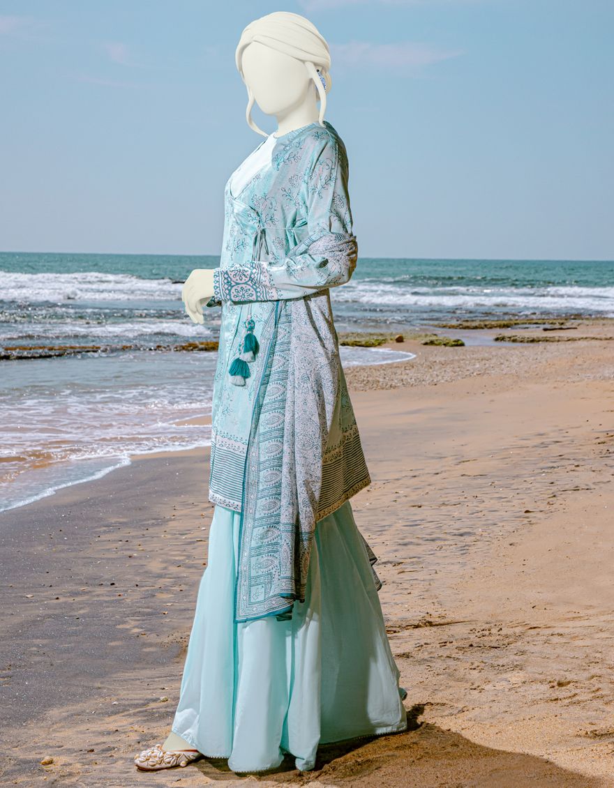 LIGHT AQUA LAWN 3PC UNSTITCHED | JLAWN-S-US-22-139 CONFETTI - Image 3