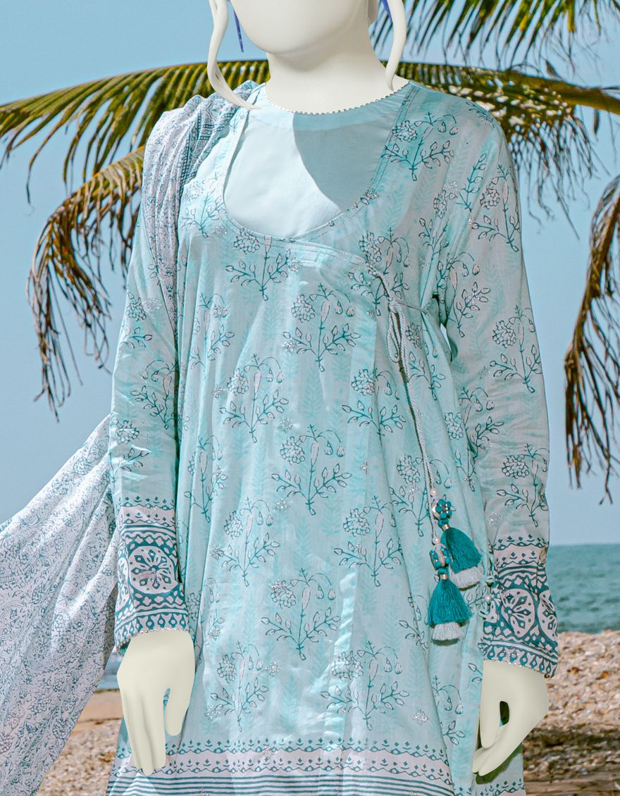 LIGHT AQUA LAWN 3PC UNSTITCHED | JLAWN-S-US-22-139 CONFETTI - Image 4