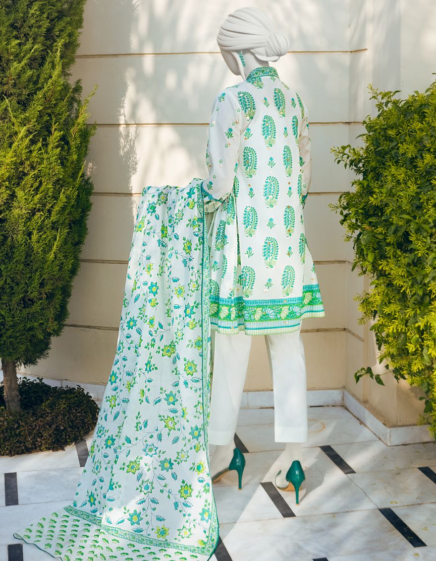GREEN 3PC UNSTITCHED | JLAWN-S-US-22-140 FOREST - Image 2