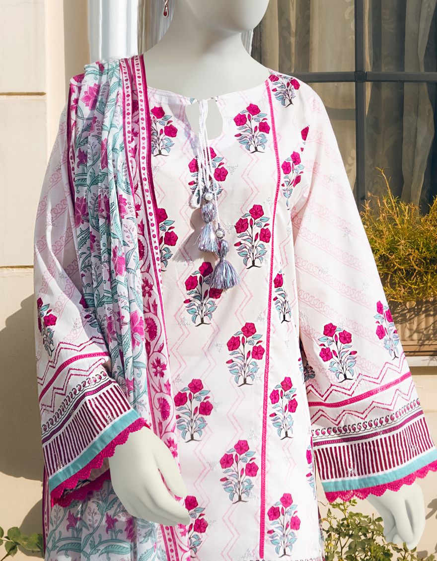 PINK-WHITE 3PC UNSTITCHED | JLAWN-S-US-22-141 LAVENDER MIST - Image 2