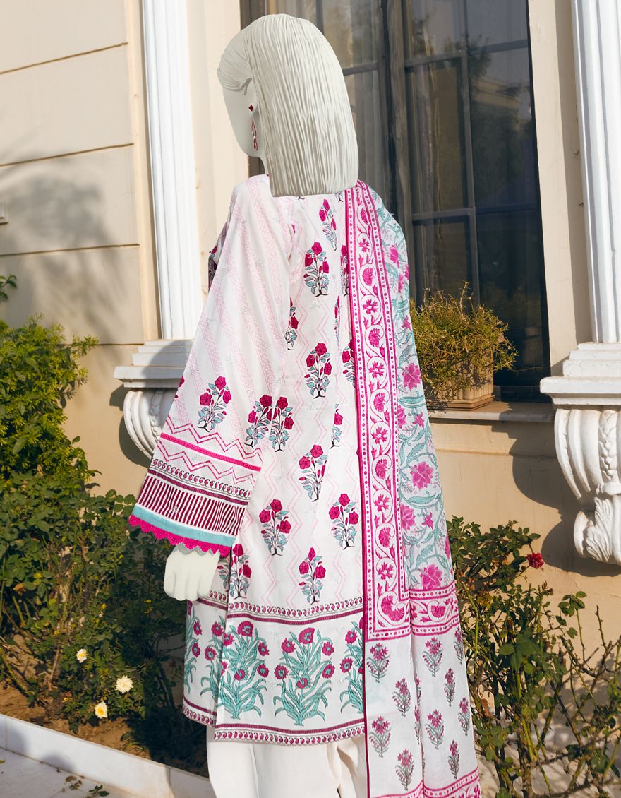PINK-WHITE 3PC UNSTITCHED | JLAWN-S-US-22-141 LAVENDER MIST - Image 3