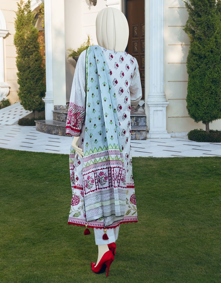 RED-WHITE 3PC UNSTITCHED | JLAWN-S-US-22-142 MEADOWS - Image 2
