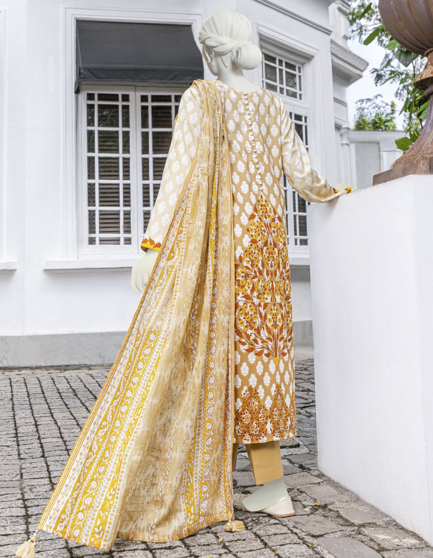 MUSTARD 3PC UNSTITCHED | JLAWN-S-US-22-145 EASTERN SPIRIT - Image 3