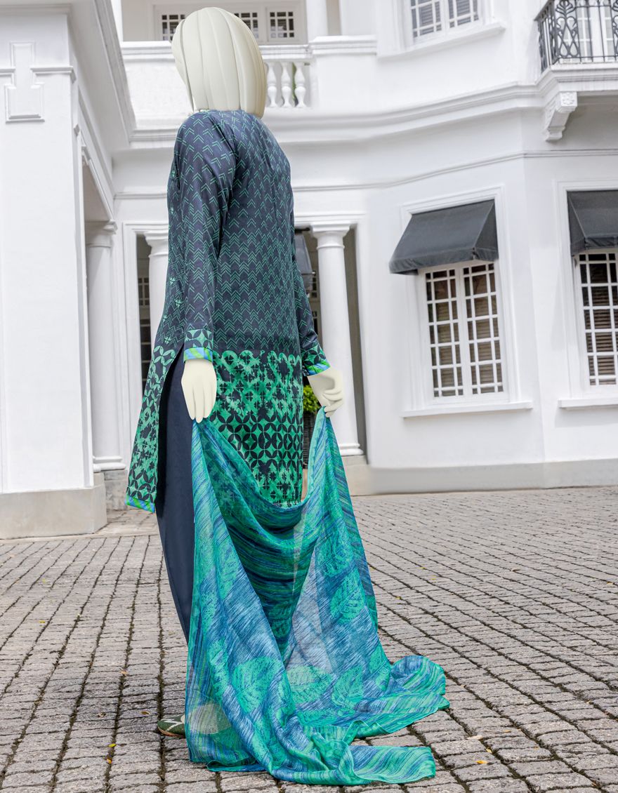 MULTICOLOR 3PC UNSTITCHED | JLAWN-S-US-22-148 AQUA MARINE - Image 2
