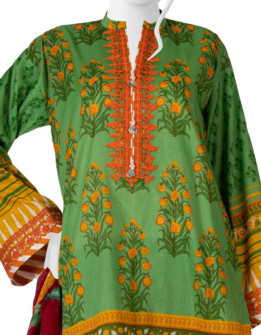 YELLOW-GREEN 3PC UNSTITCHED | JLAWN-S-US-22-150 RAKAT - Image 2