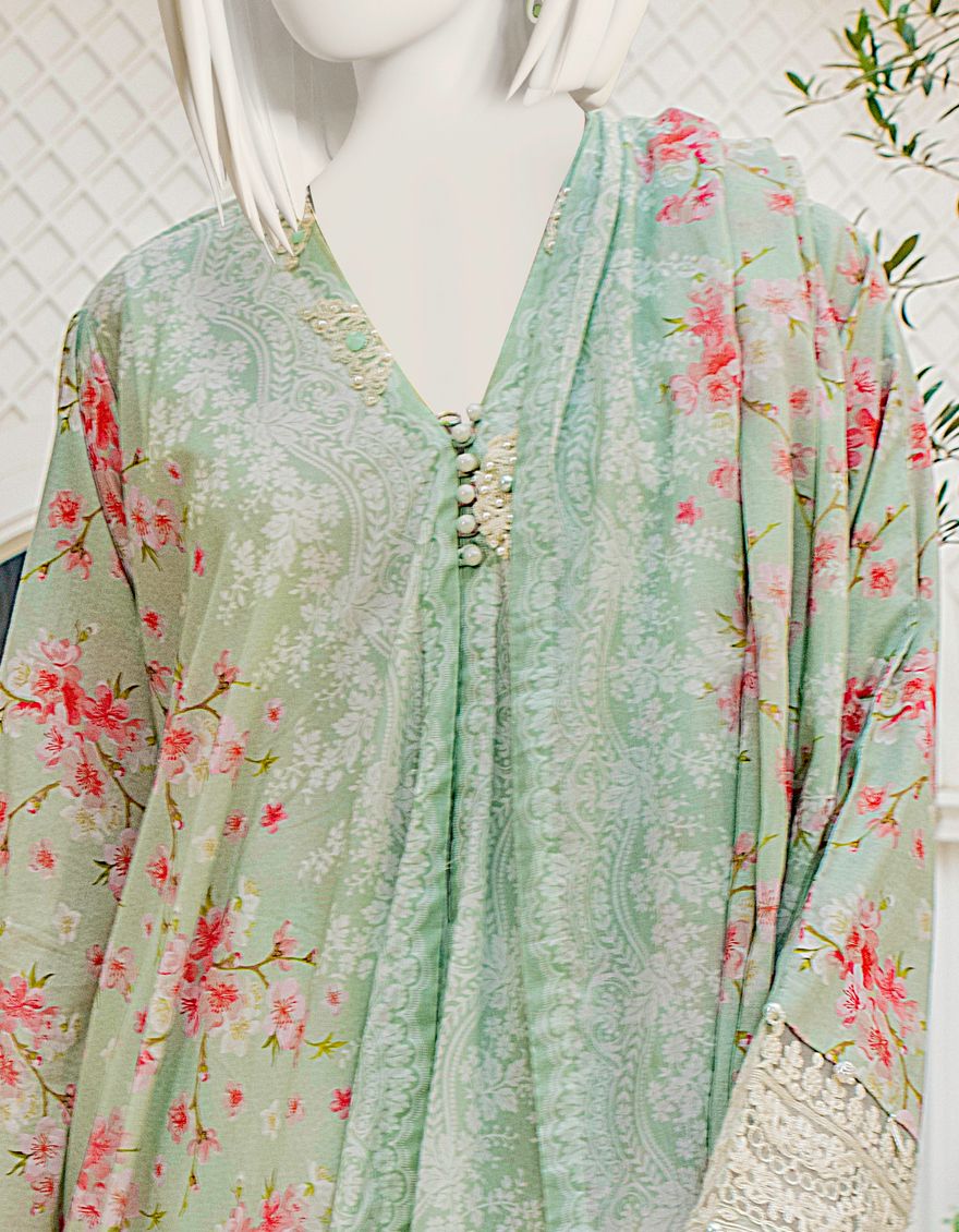 PISTACHIO LAWN 3PC UNSTITCHED | JLAWN-S-US-22-158 KESTER - Image 2
