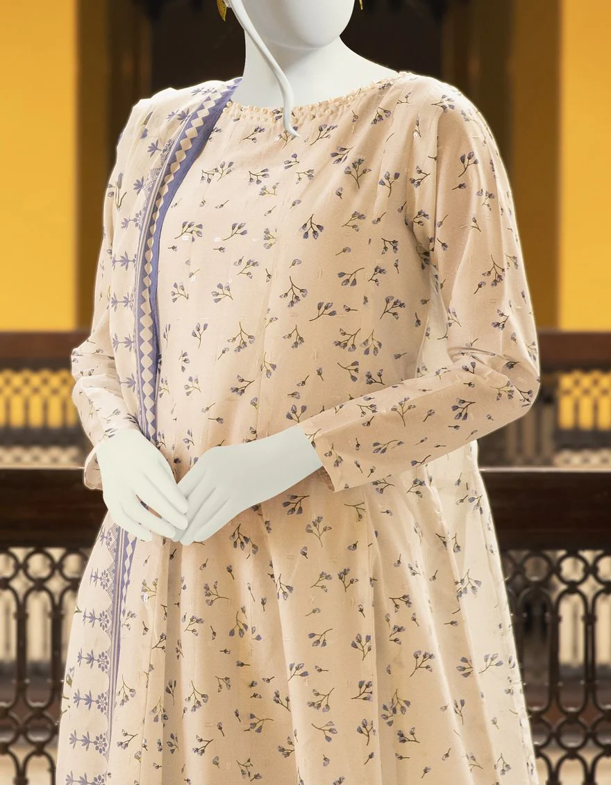 BLUE-ECRU LAWN 3PC UNSTITCHED | JLAWN-S-US-22-160 INGLOT - Image 4