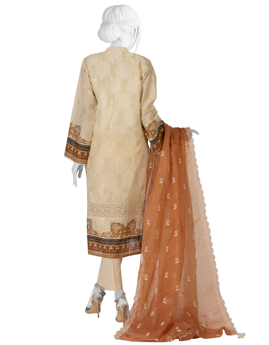 BEIGE LAWN 3PC UNSTITCHED | JLAWN-S-US-22-161 EBRU - Image 3