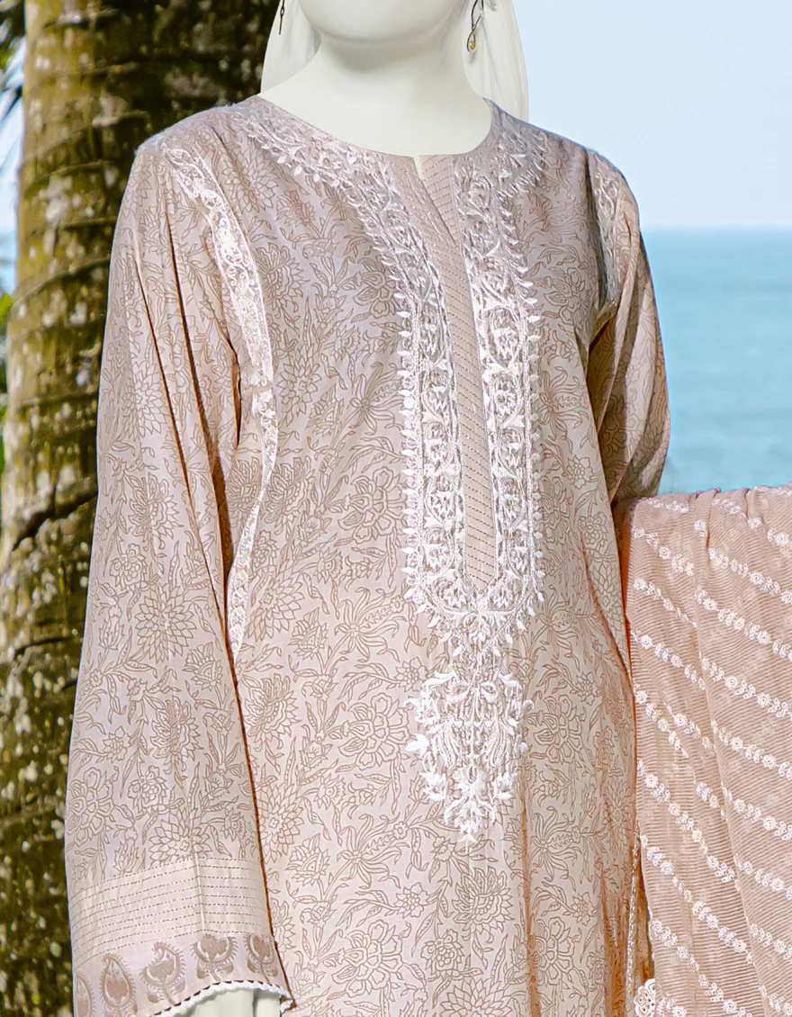 PINK LAWN 3PC UNSTITCHED | JLAWN-S-US-22-162 MEIRA - Image 2