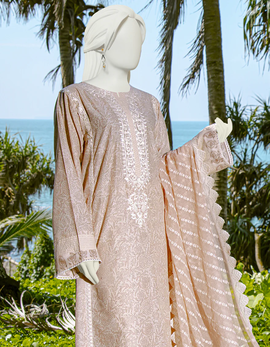 PINK LAWN 3PC UNSTITCHED | JLAWN-S-US-22-162 MEIRA - Image 3