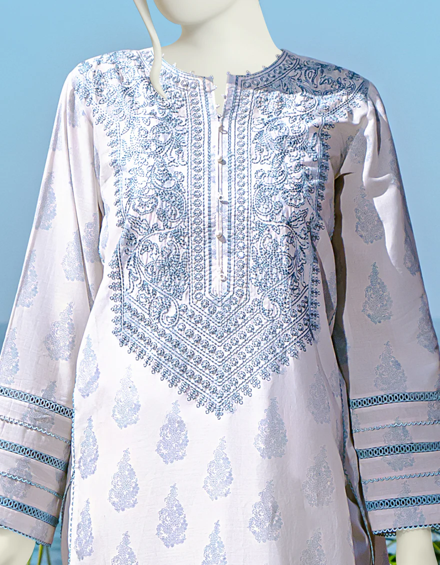 BLUE-OFF WHITE LAWN 3PC UNSTITCHED | JLAWN-S-US-22-163 ARRYN - Image 2