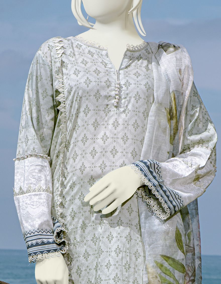 GREEN 3PC UNSTITCHED | JLAWN-S-US-22-171 KALMIA - Image 3