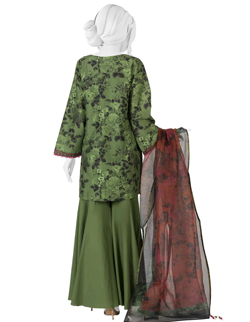 GREEN 3PC UNSTITCHED | JLAWN-S-US-22-176 ZEPHYR - Image 2