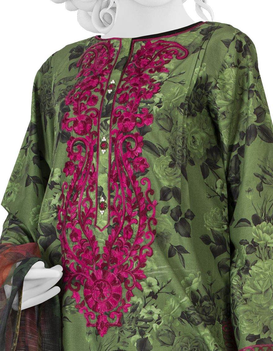 GREEN 3PC UNSTITCHED | JLAWN-S-US-22-176 ZEPHYR - Image 3