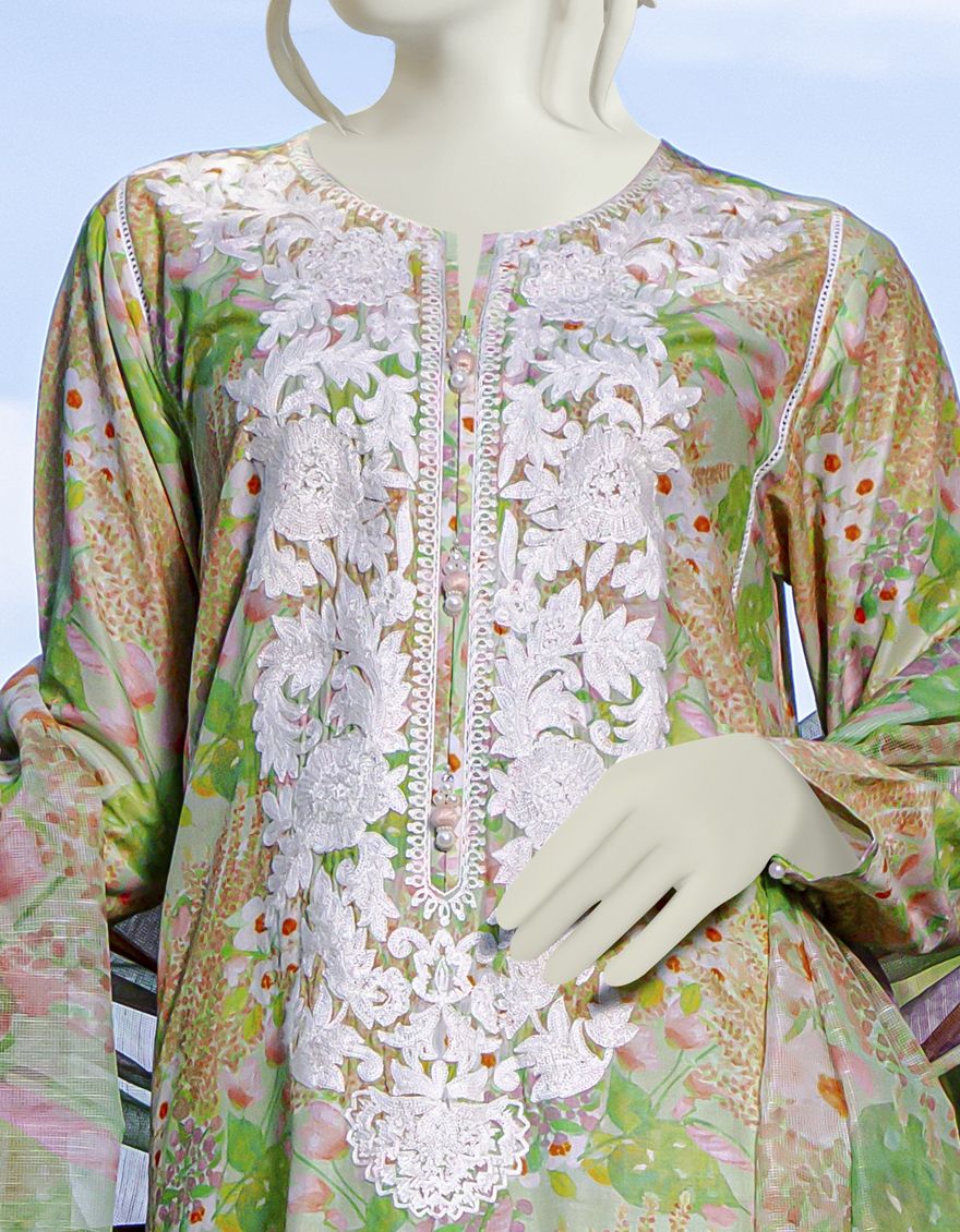GREEN 3PC UNSTITCHED | JLAWN-S-US-22-177 LEVENDER - Image 3