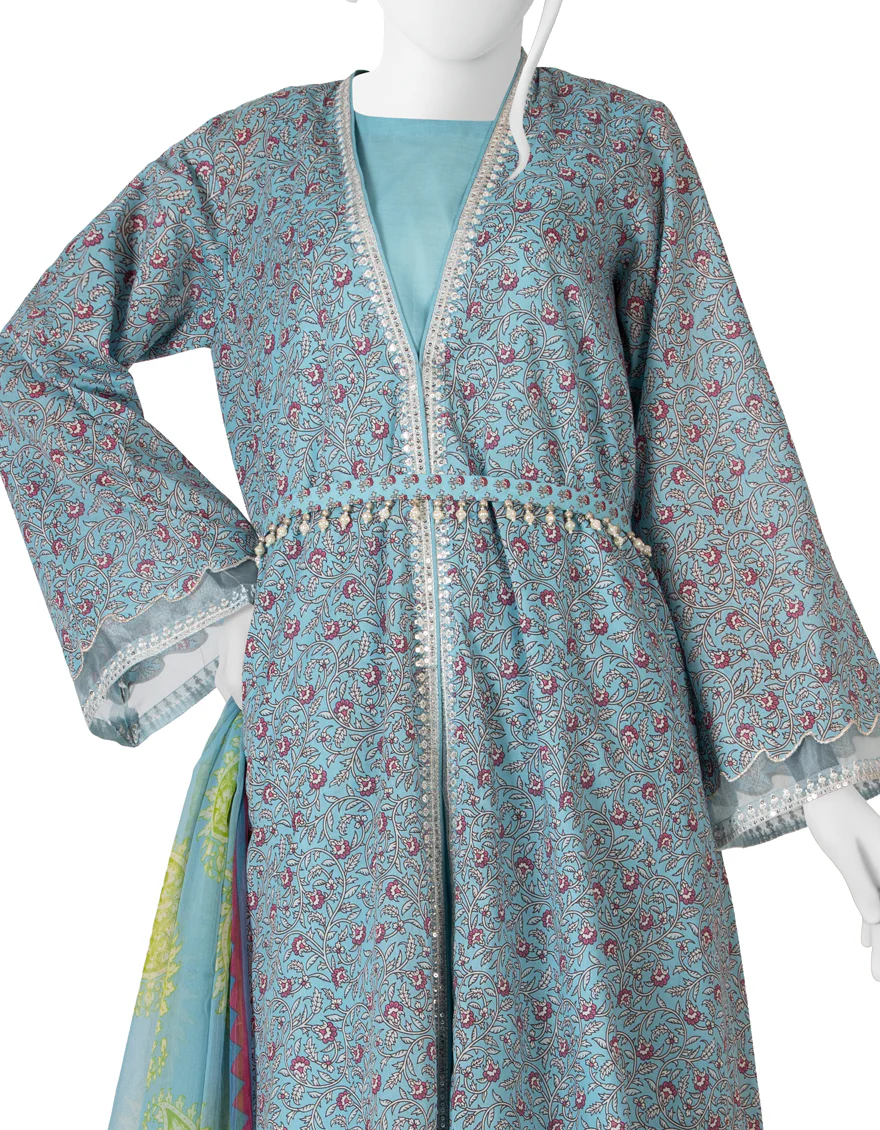 BLUE LAWN 3PC UNSTITCHED | JLAWN-S-US-22-183 BREEZE - Image 2