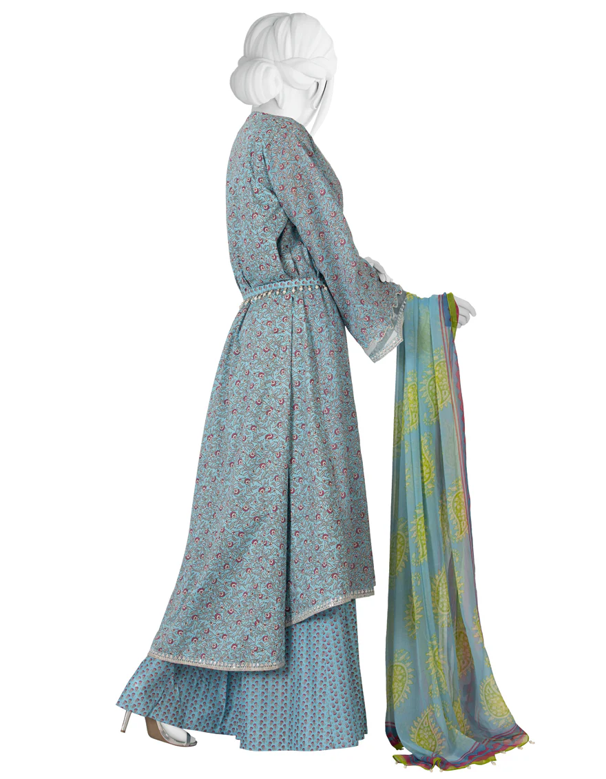 BLUE LAWN 3PC UNSTITCHED | JLAWN-S-US-22-183 BREEZE - Image 3