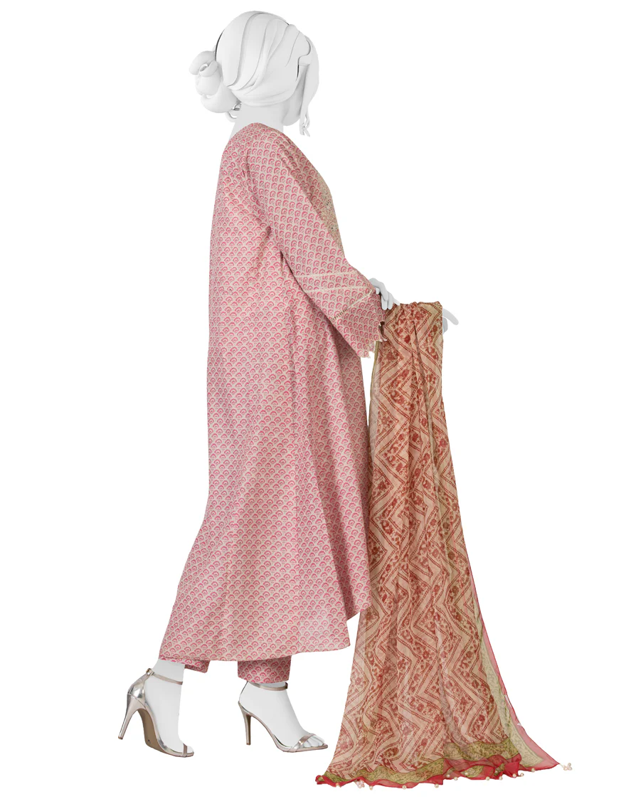 GREY LAWN 3PC UNSTITCHED | JLAWN-S-US-22-185 ROSY - Image 3