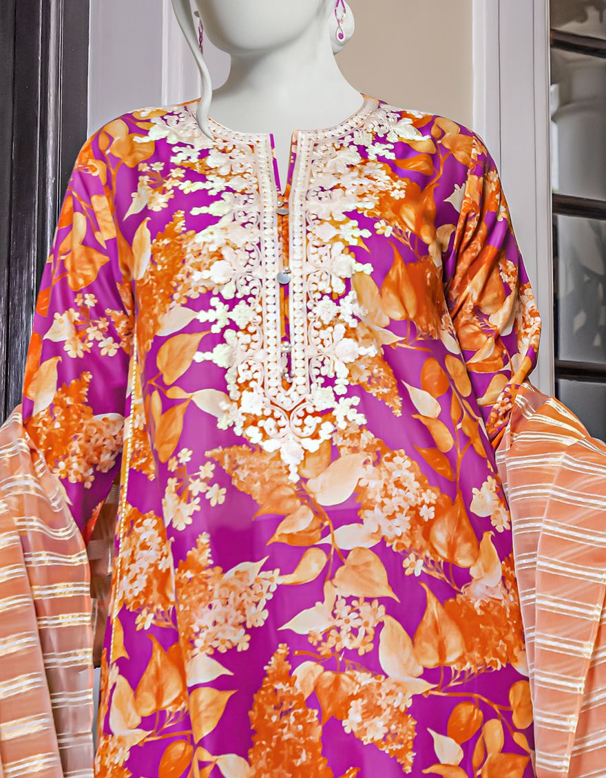 MAGENTA 3PC UNSTITCHED | JLAWN-S-US-22-188 ITACHI - Image 2