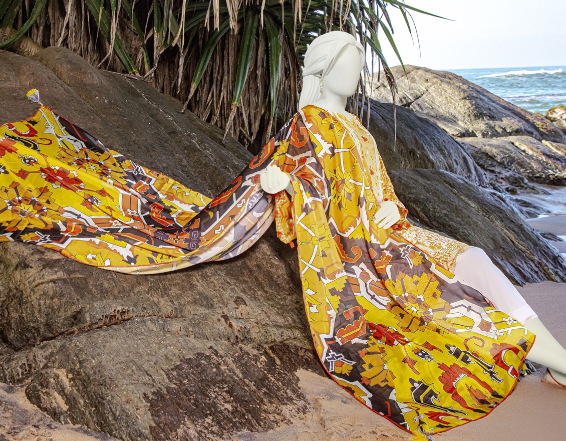 YELLOW 3PC UNSTITCHED | JLAWN-S-US-22-192 ZARD - Image 3