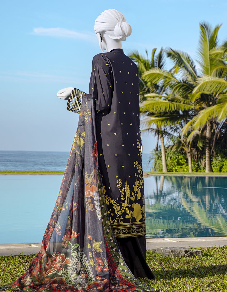 BLACK 3PC UNSTITCHED | JLAWN-S-US-22-195 TAPESTRY - Image 4