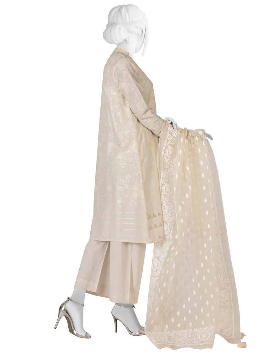 OFF WHITE 3PC UNSTITCHED | JLAWN-S-US-22-198 FUMIHIRO - Image 2