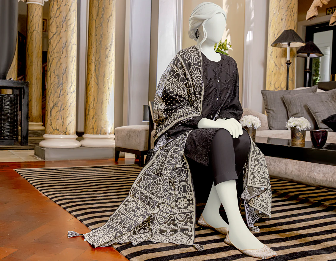 BLACK LAWN 3PC UNSTITCHED | JLAWN-S-US-22-199 MEADOWS - Image 3